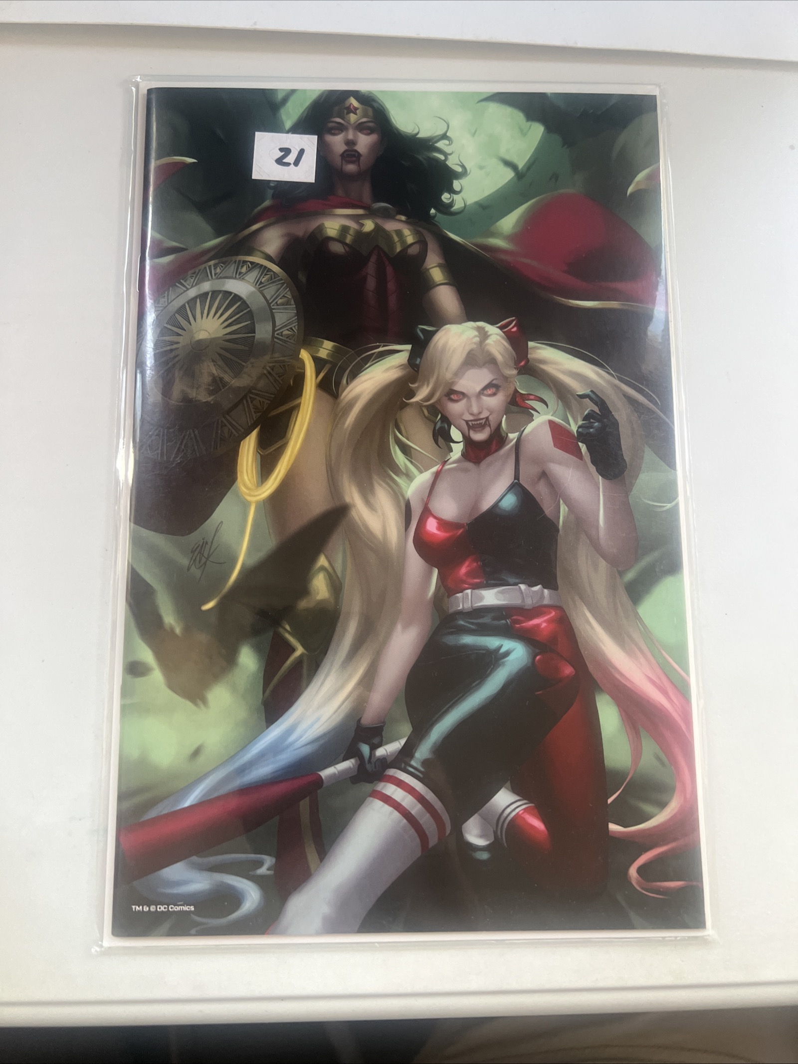 DC vs Vampires #1 blow in the dark card stock version